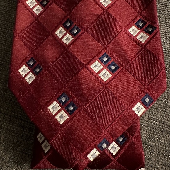 Vintage Christian Dior Checkered Polyester Tie - Picture 3 of 4